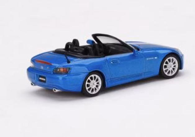 Skala 1/64 - Honda S2000 (AP2) Laguna Blue Pearl, Vä styrd, från MINI GT