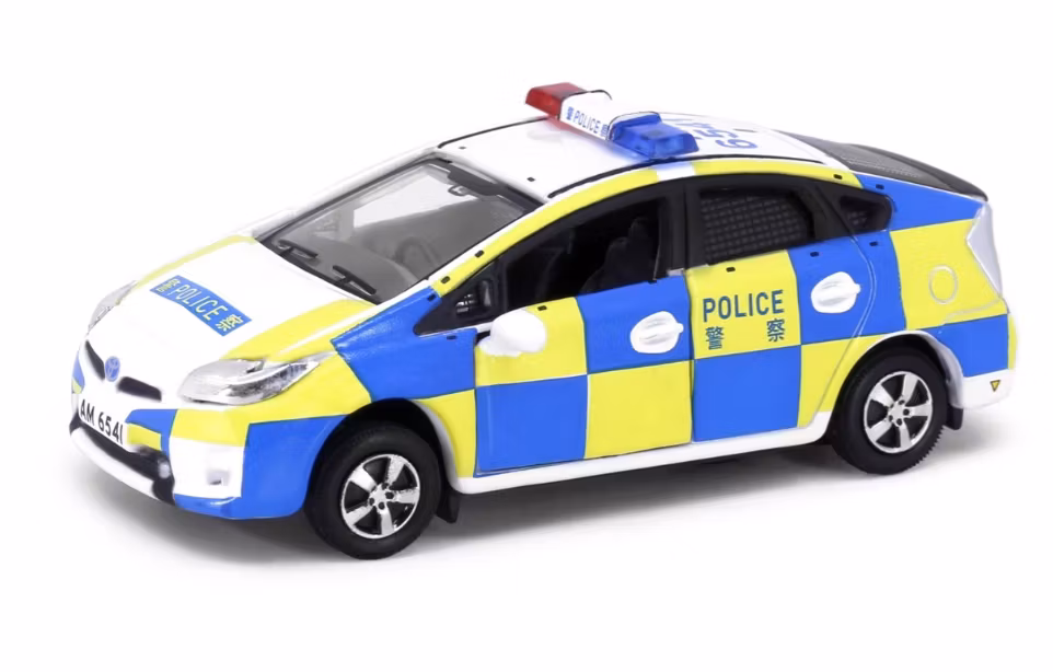 Skala 1/64 - Toyota Prius, Trafikpolis i Hong Kong fr Tiny