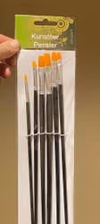 Konstnärs-pensel-set med 6 olika, Syntetiska, Stl Pensel 1,3,5,7,9,11 från Artino