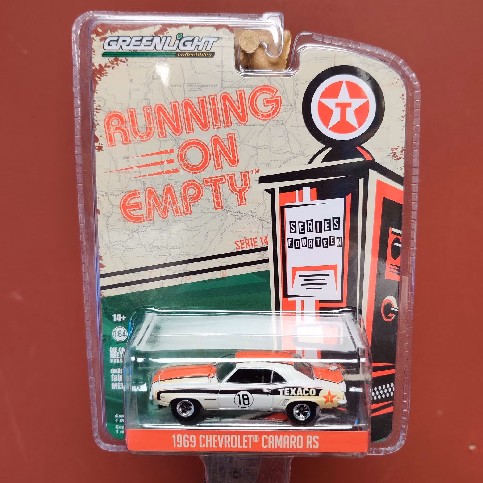 Skala 1/64 Chevrolet Camaro RS 69' Texaco - Running on Empty fr Greenlight