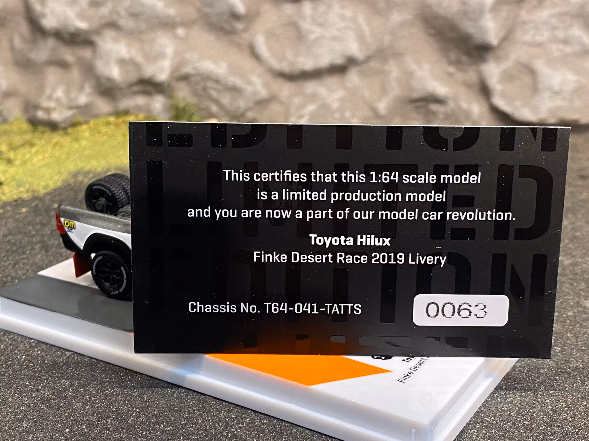 Skala 1/64 Toyota Hilux, Finke Desert Race 2019 Livery f TARMAC works