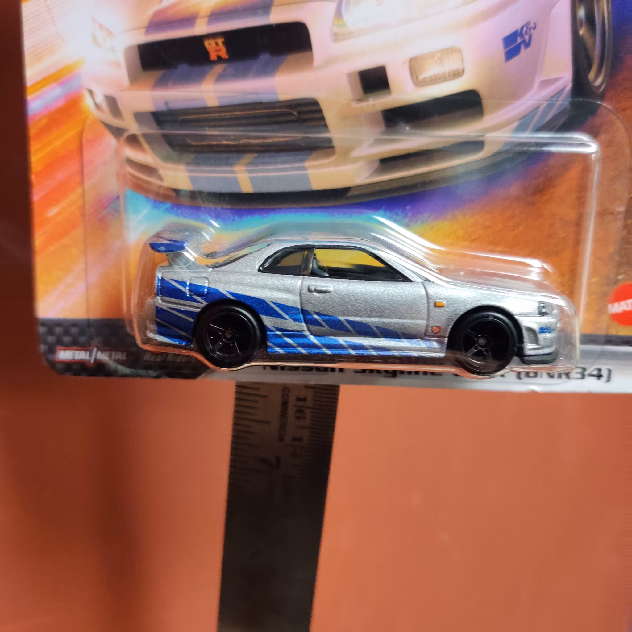 Skala 1/64 Hot Wheels Premium, Fast & Furious, Nissan Skyline GT-R (BNR34)