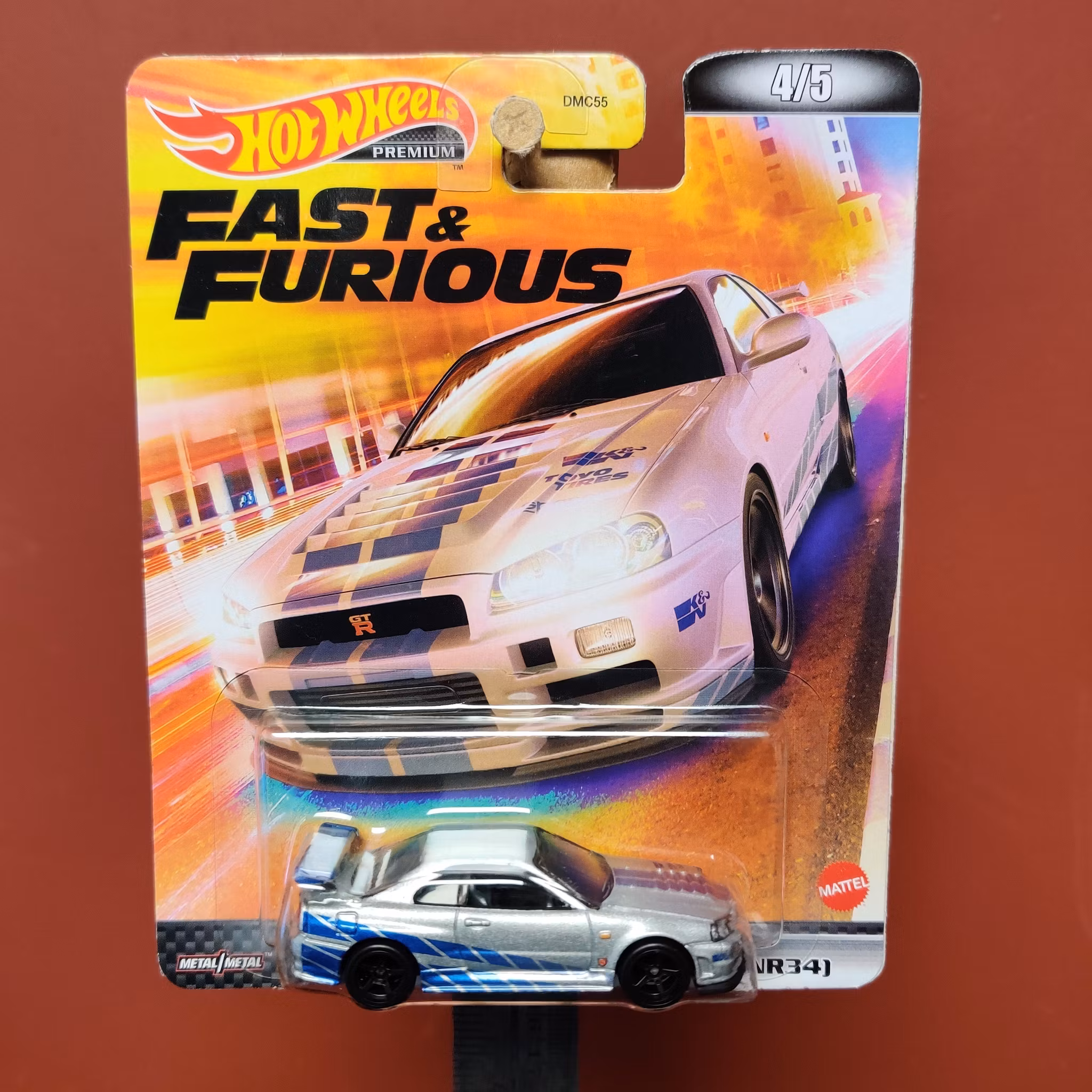 Skala 1/64 Hot Wheels Premium, Fast & Furious, Nissan Skyline GT-R (BNR34)
