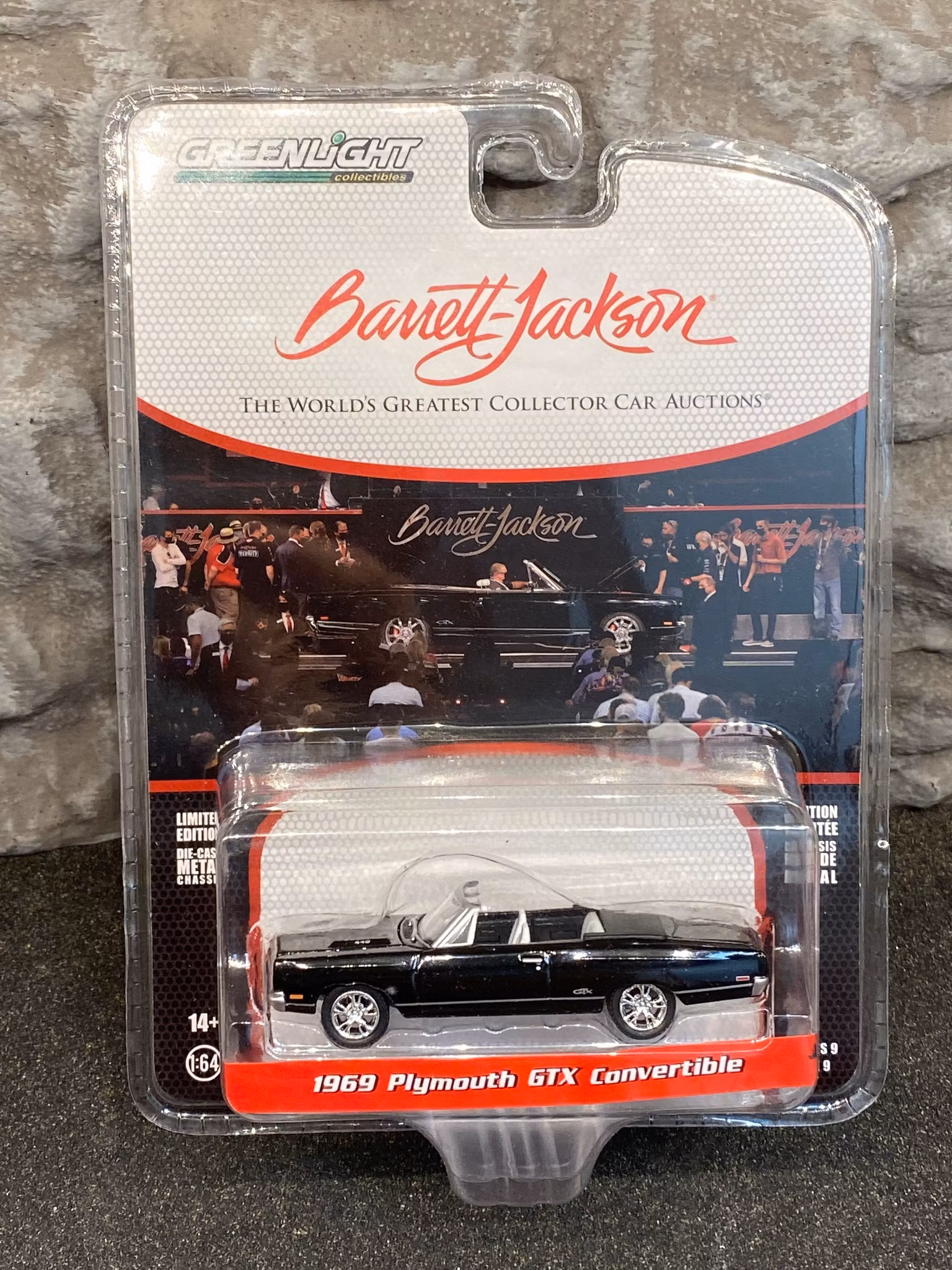 Skala 1/64 Plymouth GTX Conv. 69' Barrett Jackson auctions fr Greenlight