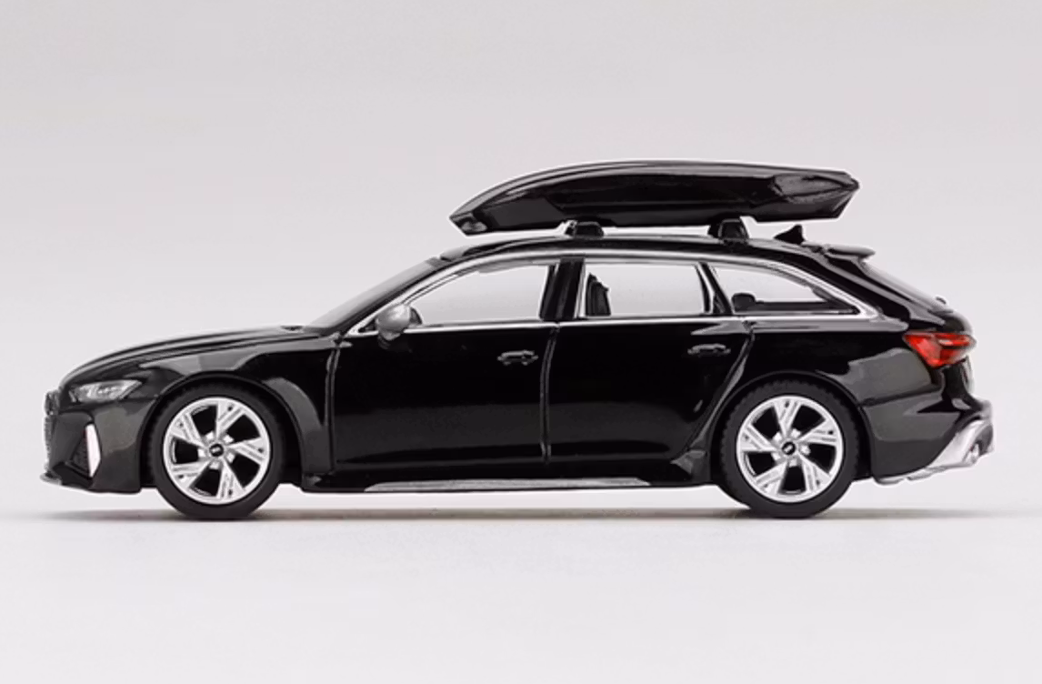 Skala 1/64  Audi RS 6 Avant Mythos Black Metallic m Takbox fr MINI GT