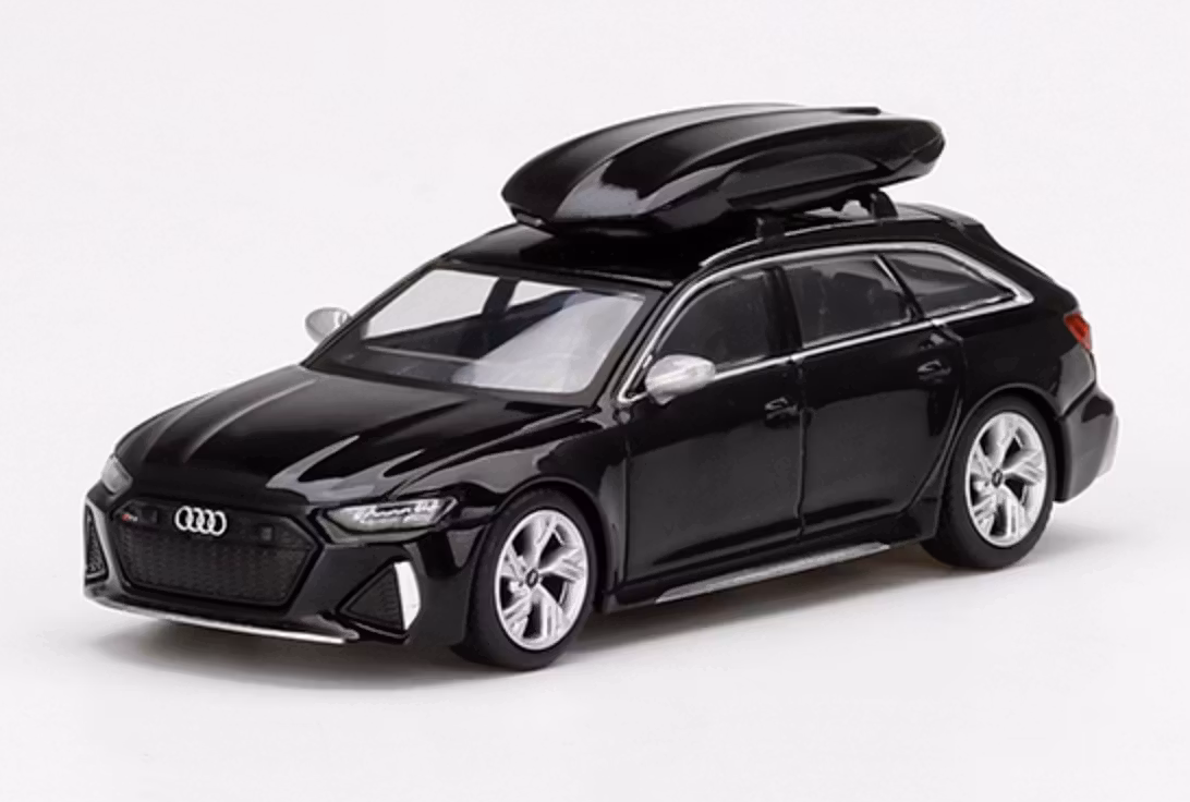 Skala 1/64  Audi RS 6 Avant Mythos Black Metallic m Takbox fr MINI GT