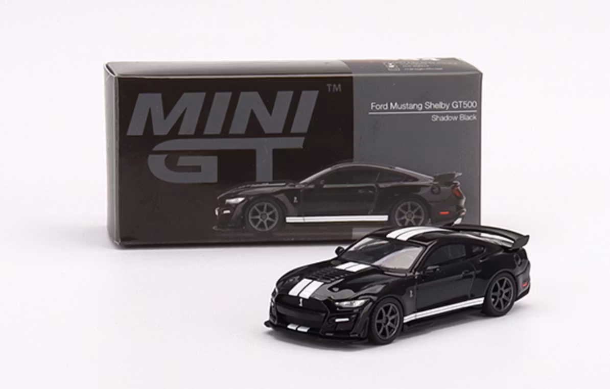 Skala 1/64  Ford Mustang Shelby GT500 Shadow Black Vänsterstyrd fr MINI GT