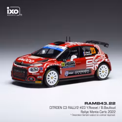 Skala 1/43 CITROËN C3 RALLY2 #23  RALLYE MONTE-CARLO 2022 fr IXO Models