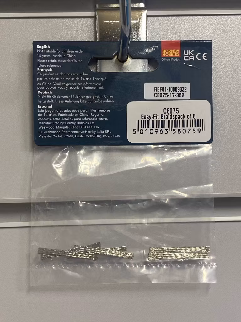 Skala 1/32 Tillbehör till Scalextric Bilar för Bilbana: Strömflätor t Bilbanebilar 6-pack