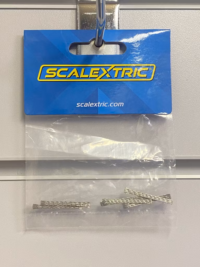 Skala 1/32 Tillbehör till Scalextric Bilar för Bilbana: Strömflätor t Bilbanebilar 6-pack