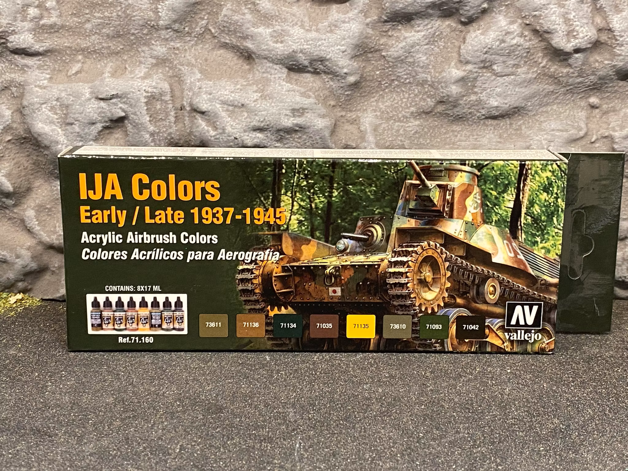 Vallejo Model Air Set, Färg: IJA Colors Early/Late 1937-41 - Set 8 flaskor á 17ml, 71160