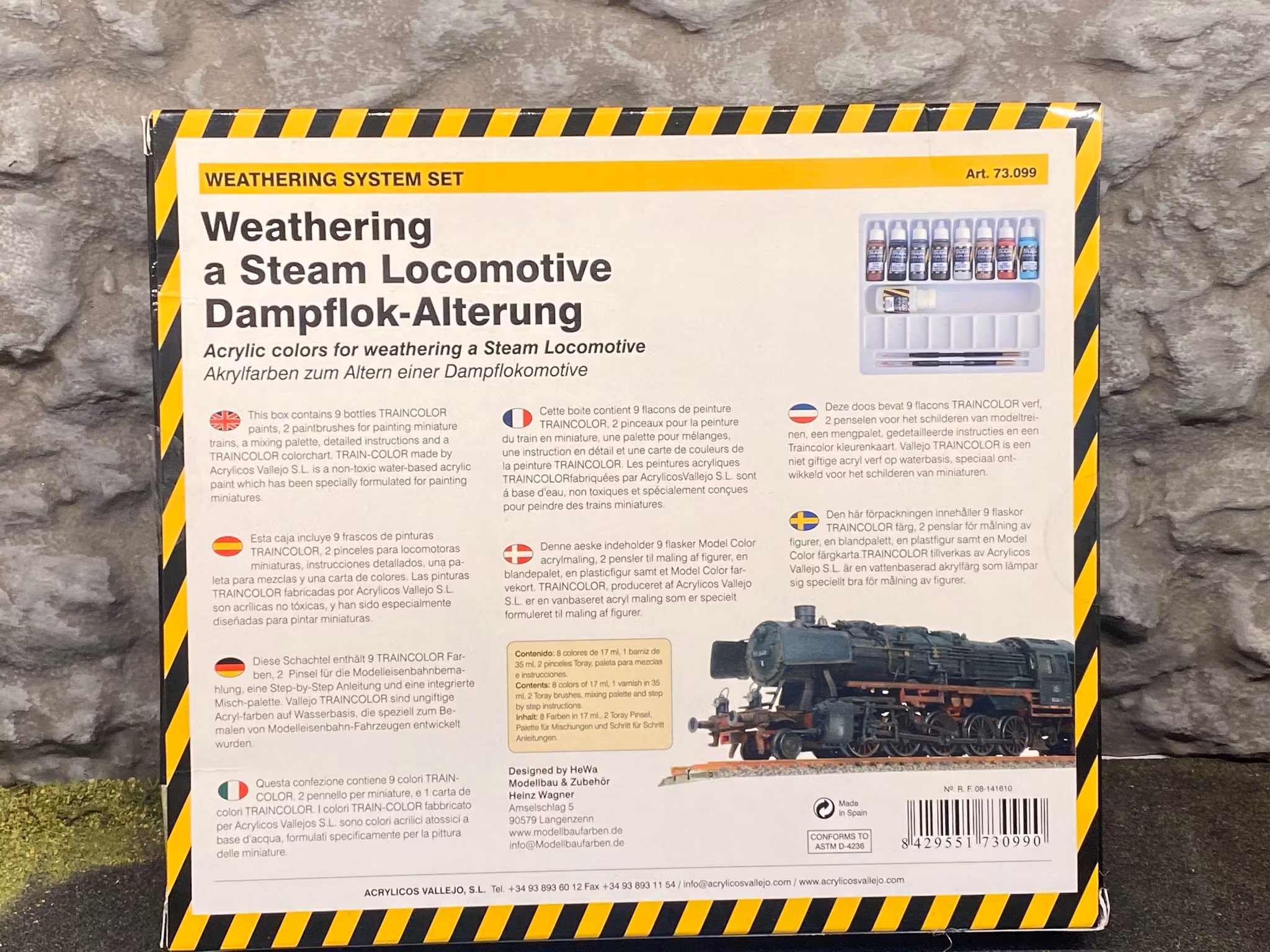 Vallejo Model Air Set, Färg: Set - Vädra ett Ånglok, 8 flaskor á 17ml + diverse , 73099