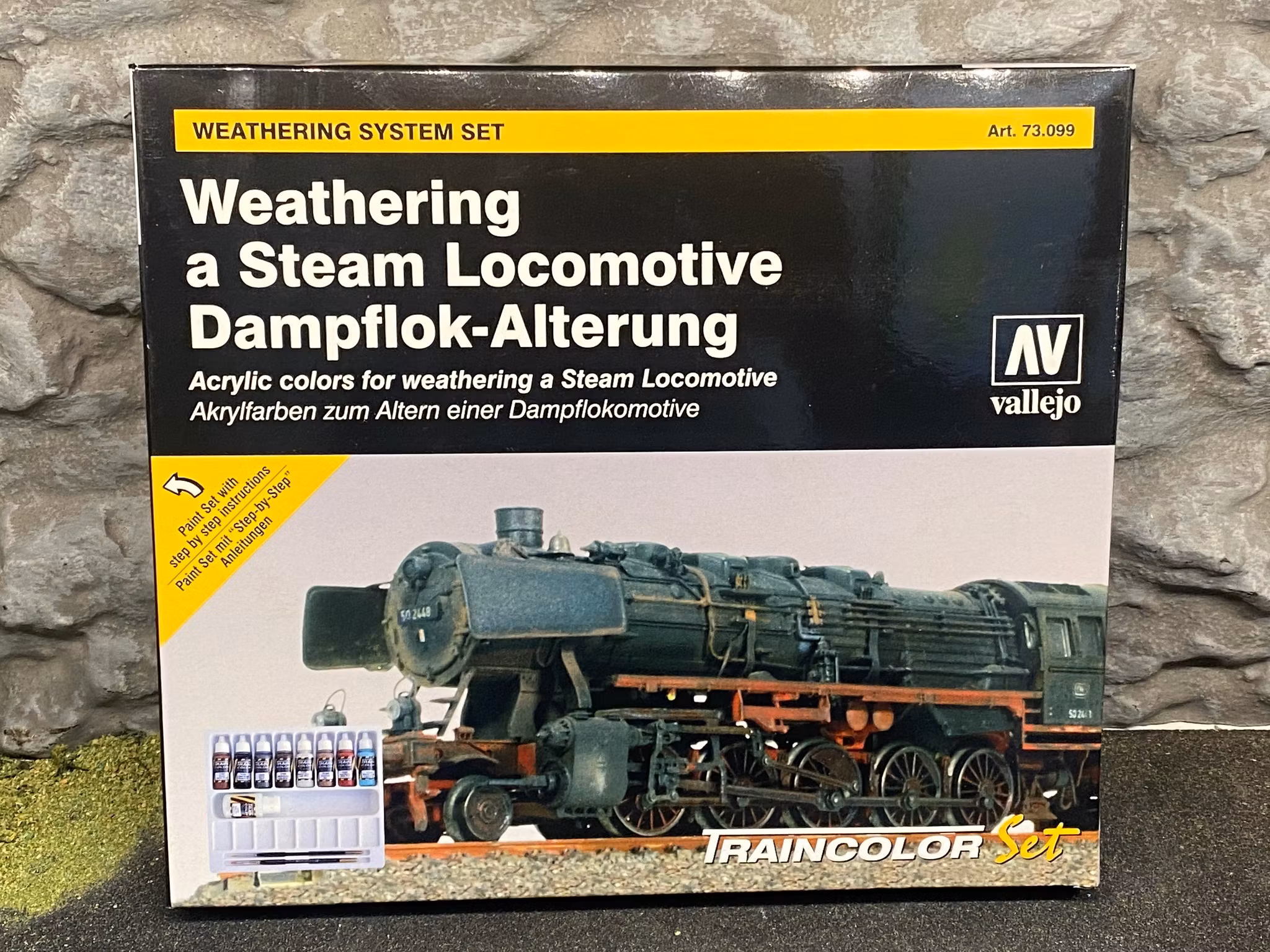 Vallejo Model Air Set, Färg: Set - Vädra ett Ånglok, 8 flaskor á 17ml + diverse , 73099