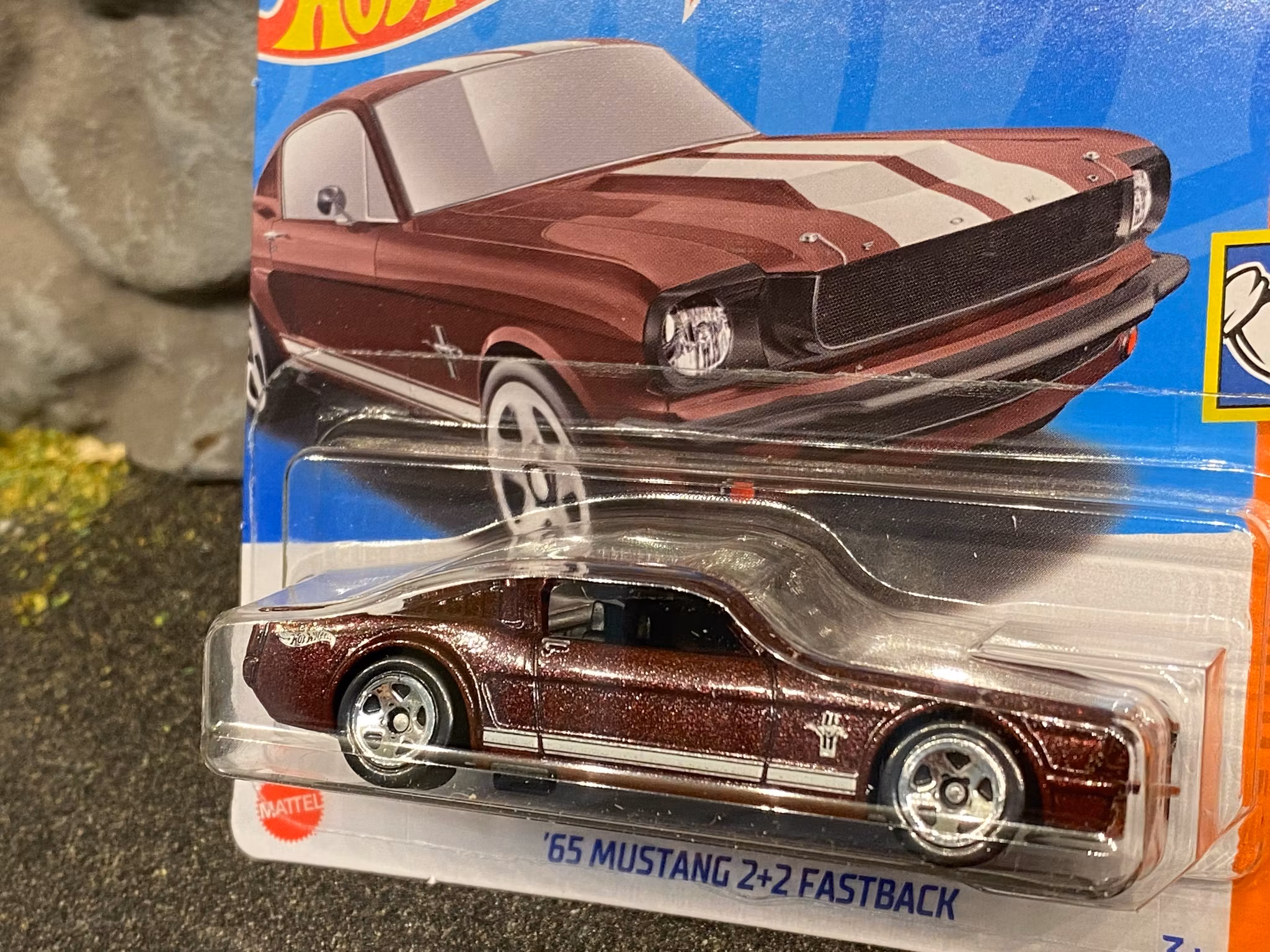 Skala 1/64 Hot Wheels, Ford Mustang 2+2 Fastback 65'