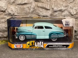 Skala 1/24: Chevrolet Aerosedan Fleetline 48', Turquoise 2 shades fr MotorMax "Get Low"