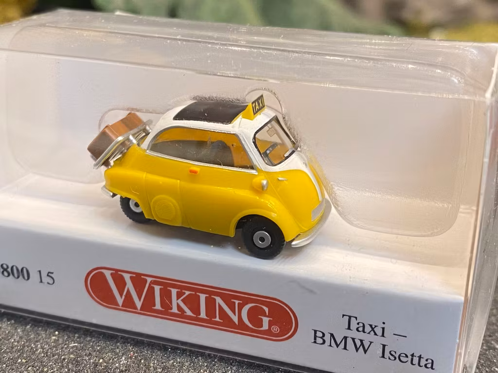 Skala 1/87 - TAXI BMW Isetta, Gul/Vit från Wiking