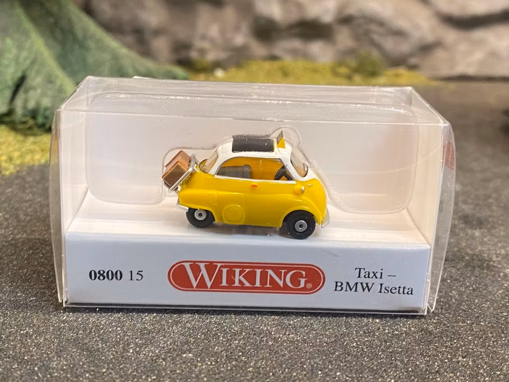 Skala 1/87 - TAXI BMW Isetta, Gul/Vit från Wiking