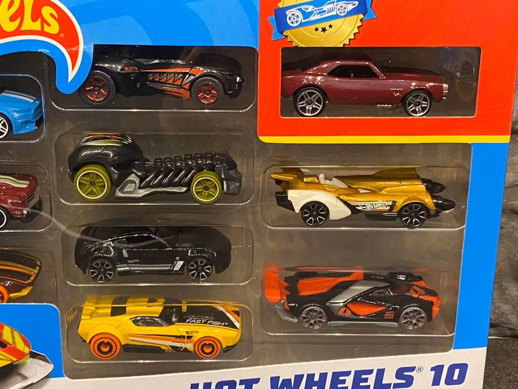 Skala 1/64 Hot Wheels 10-pack Amerikanska + diverse andra bilar fr Eu, Jp & Fantasin