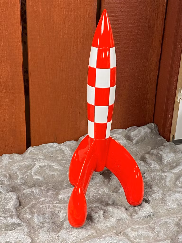 Samlar-Staty - Månraket 30 Cm från Tintins äventyr - Herge - Tintin Fr: Moulinsart S.A.