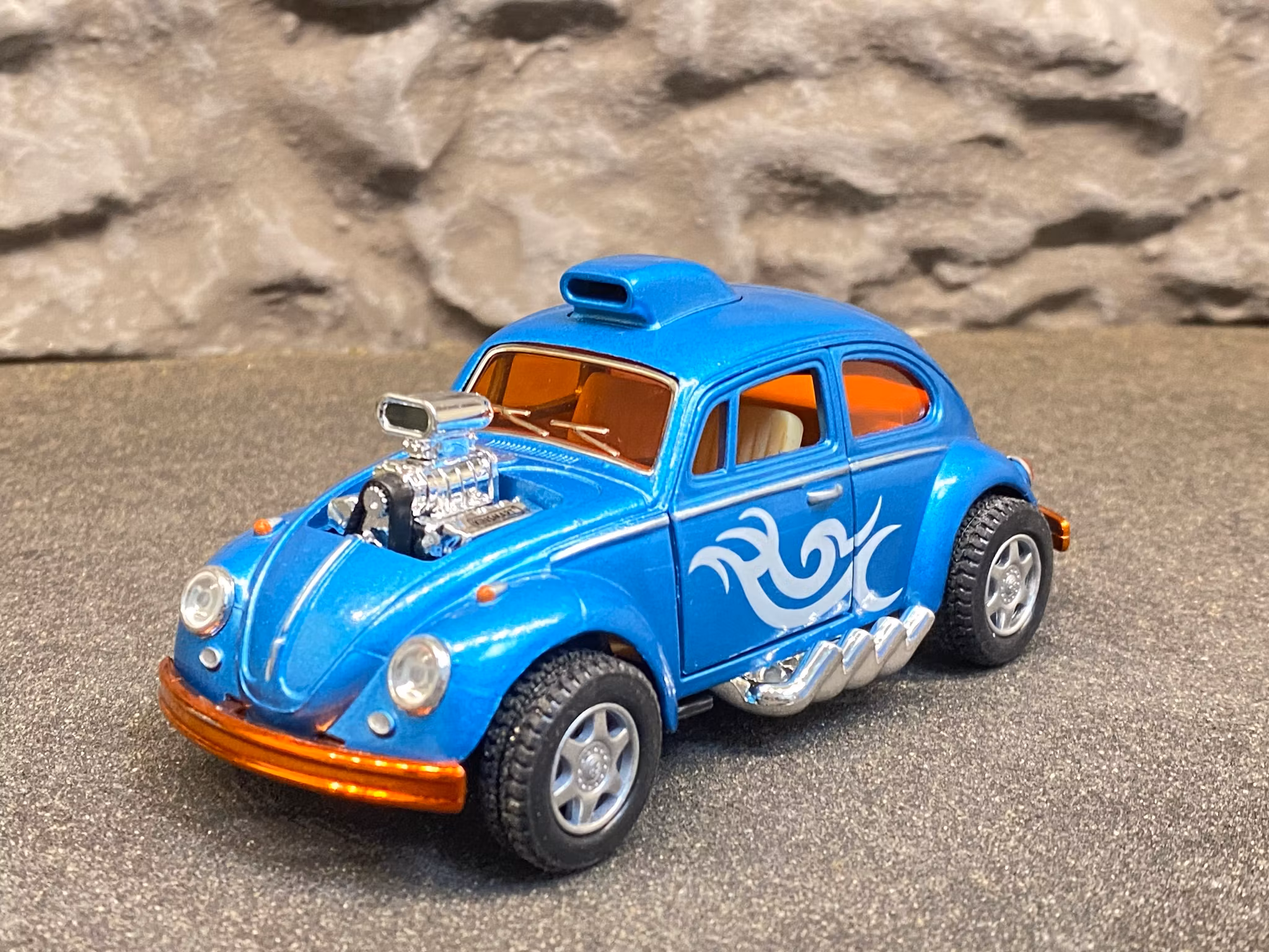 Skala 1/32 Volkswagen Beetle Custom Dragracer, Ljusblå, fr Kinsmart