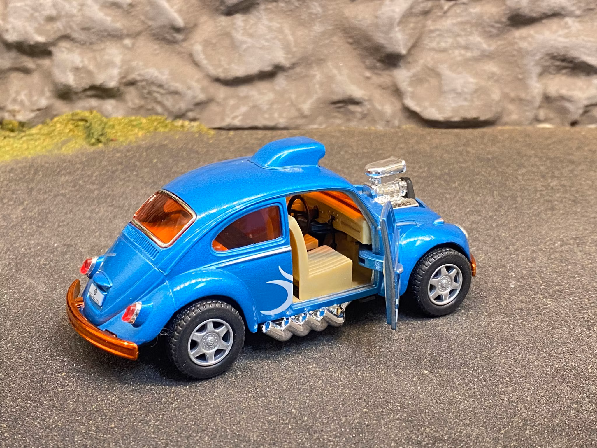 Skala 1/32 Volkswagen Beetle Custom Dragracer, Ljusblå, fr Kinsmart