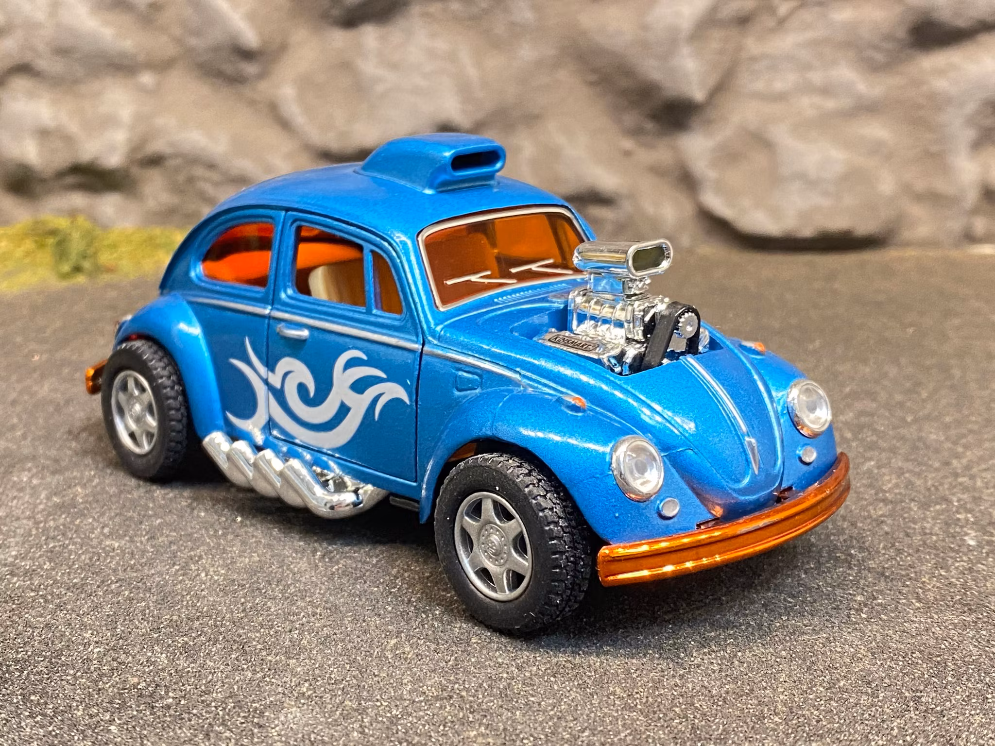 Skala 1/32 Volkswagen Beetle Custom Dragracer, Ljusblå, fr Kinsmart
