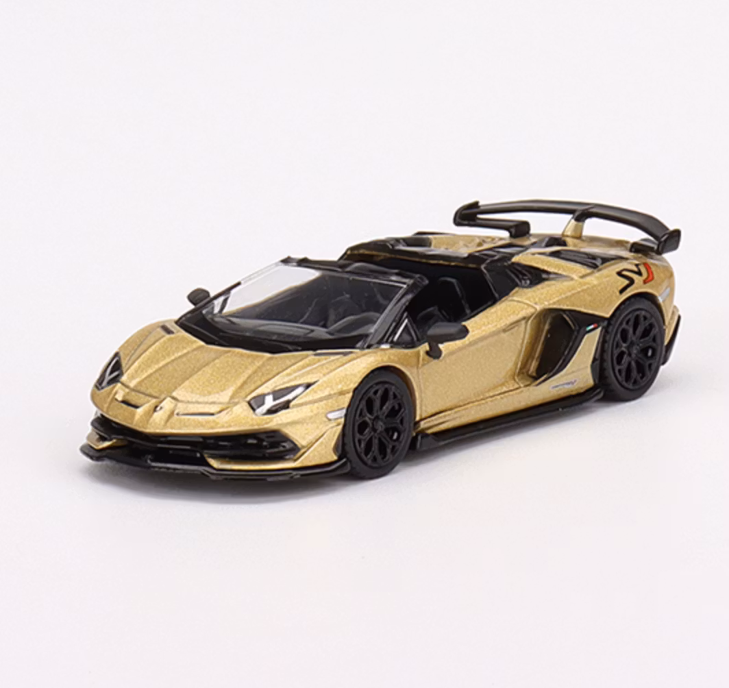 Skala 1/64 - Lamborghini Aventador SVJ Roadster Oro Elios fr MINI GT