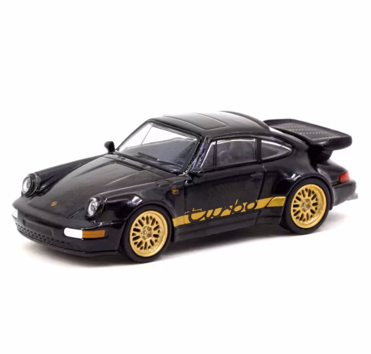 Skala 1/64 Porsche 911 Turbo Black - COLLAB64 fr Schuco x Tarmac Works