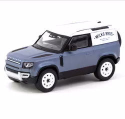 Skala 1/64 Land Rover Defender 90 Matt Blue Grey - GLOBAL64 fr TARMAC works