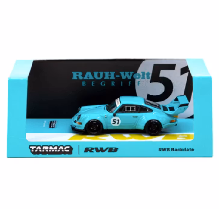 Skala 1/64 Porsche - RWB Backdate Blue - HOBBY64 fr TARMAC Works