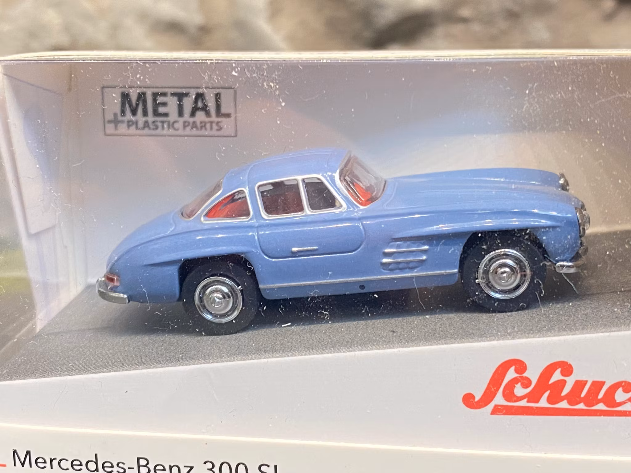 Skala 1/64 Mercedes-Benz 300 SL, Blue/grey fr Schuco