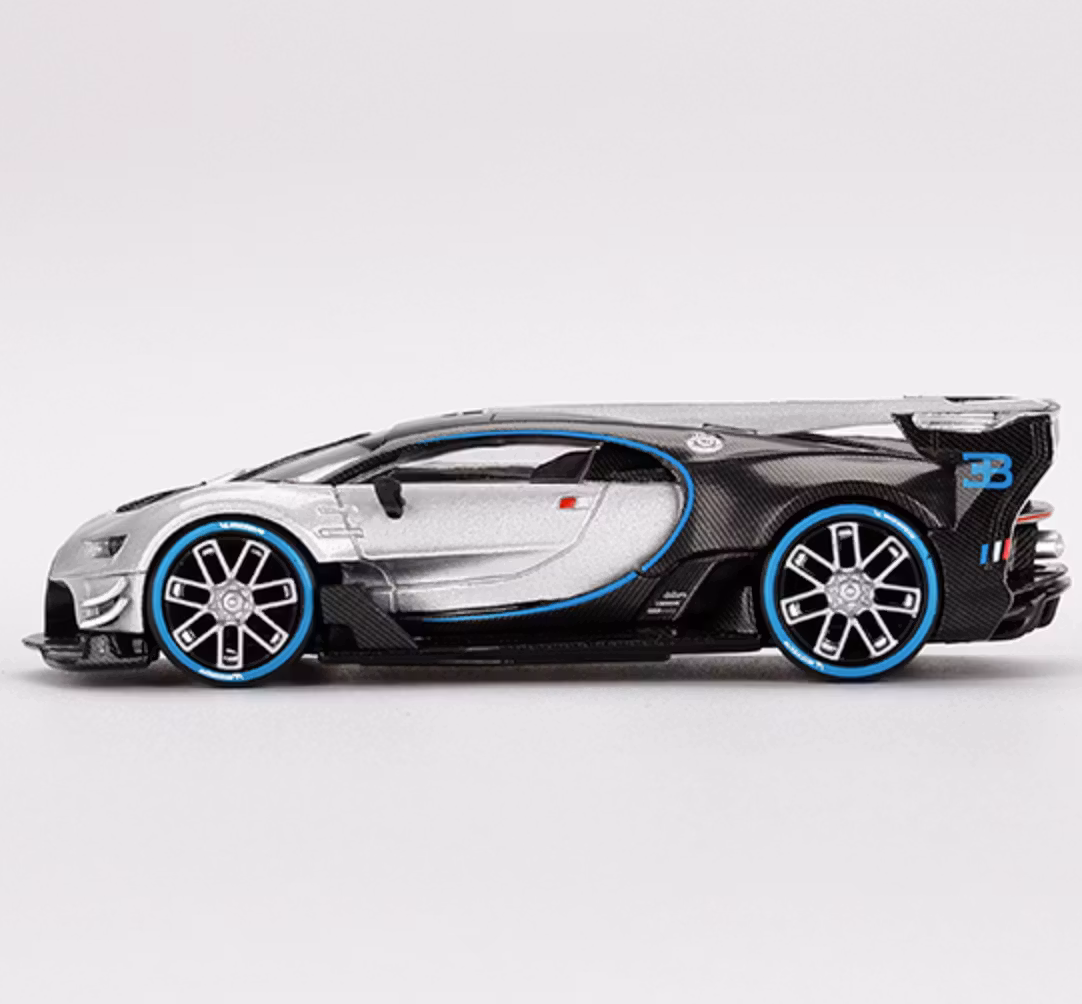 Skala 1/64  Bugatti Vision Gran Turismo, Silver fr MINI GT