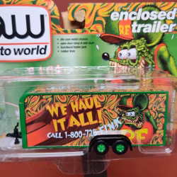 Skala 1/64 - Stängd Bil-Trailer, "We Haul It All Rat Fink" från Auto World