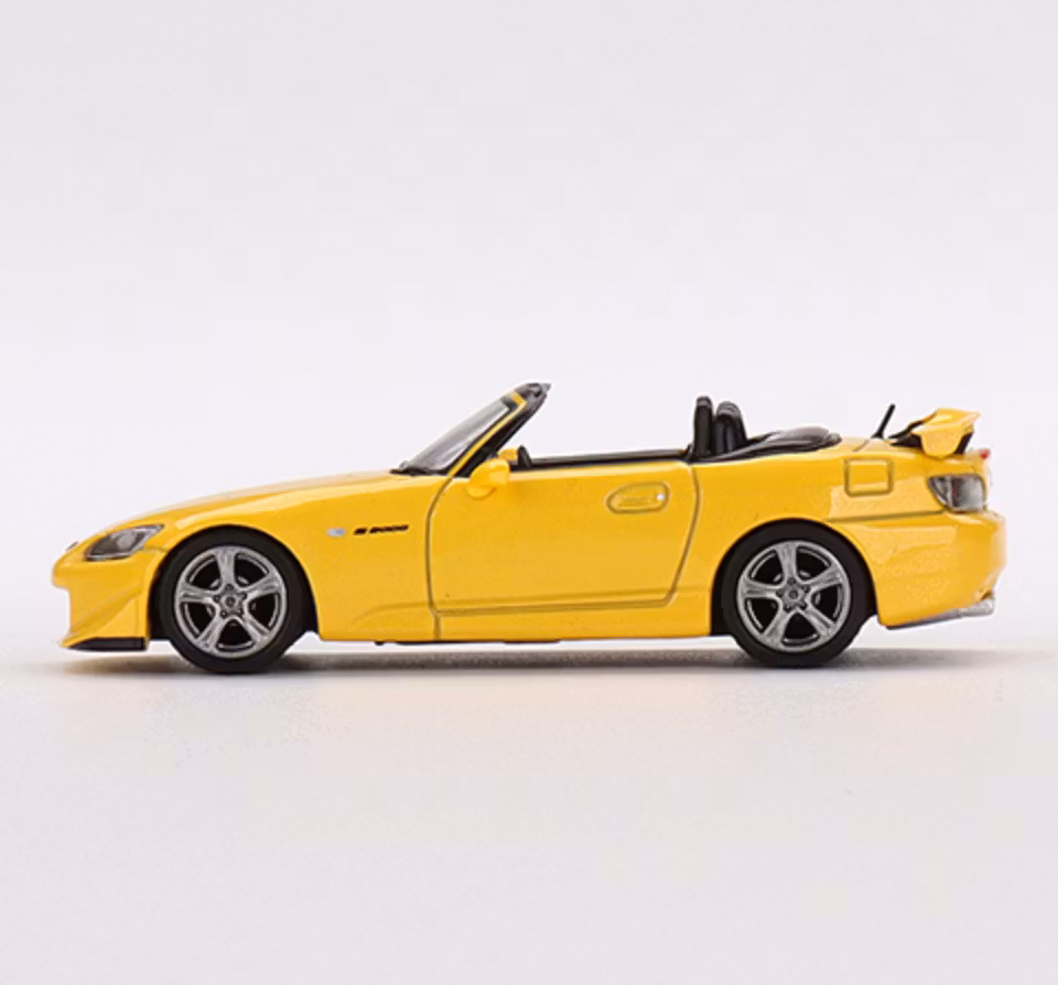 Skala 1/64 - Honda S2000 Type S (AP2) New Indy Yellow Pearl Hö styrd, från MINI GT