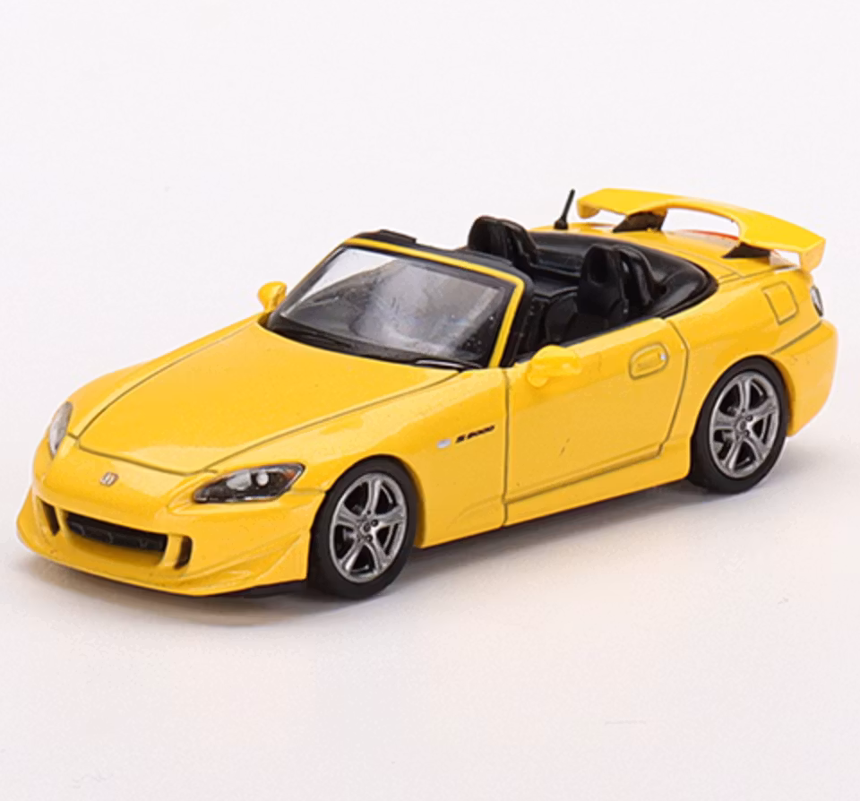 Skala 1/64 - Honda S2000 Type S (AP2) New Indy Yellow Pearl Hö styrd, från MINI GT