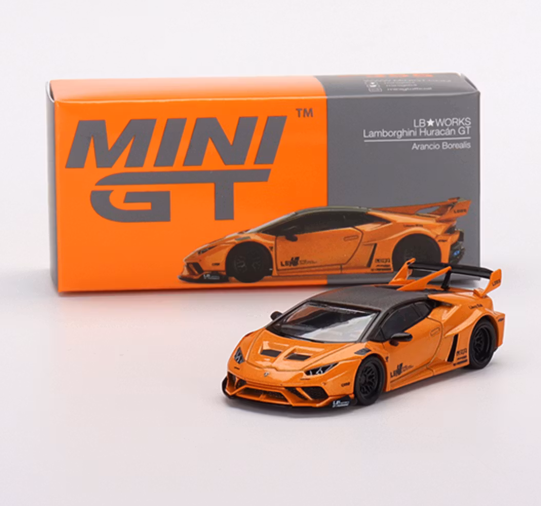 Skala 1/64 - LB★WORKS Lamborghini Huracán GT Arancio Borealis fr MINI GT