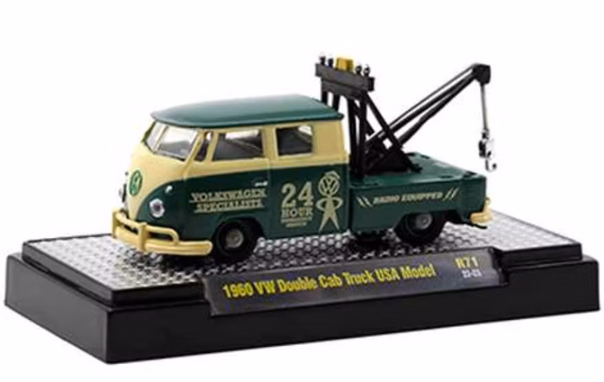 Skala 1/64 Volkswagen T1 Double Cab Truck 60'. bärgare fr M2 Machines, Lim.Ed 9600 ex