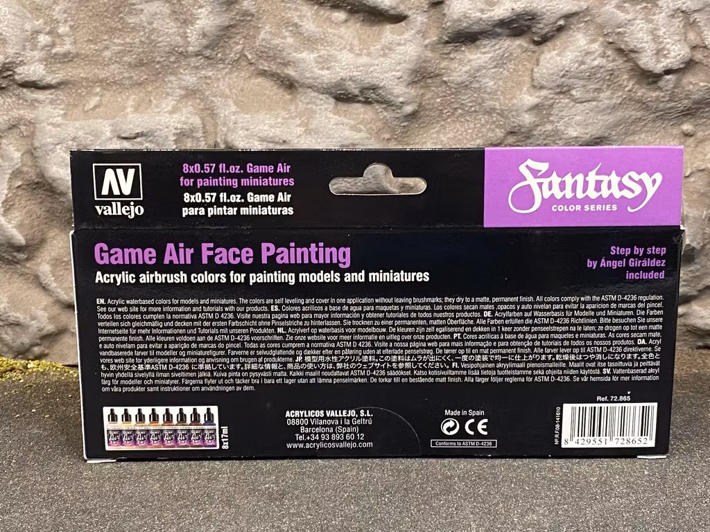 Vallejo Game Air Set, Color: Face Painting, 8 bottles of 17ml, 72865