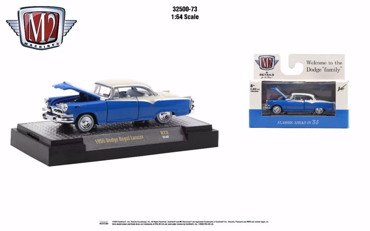 Skala 1/64 1955 Dodge Royal Lancer fr M2 Machines