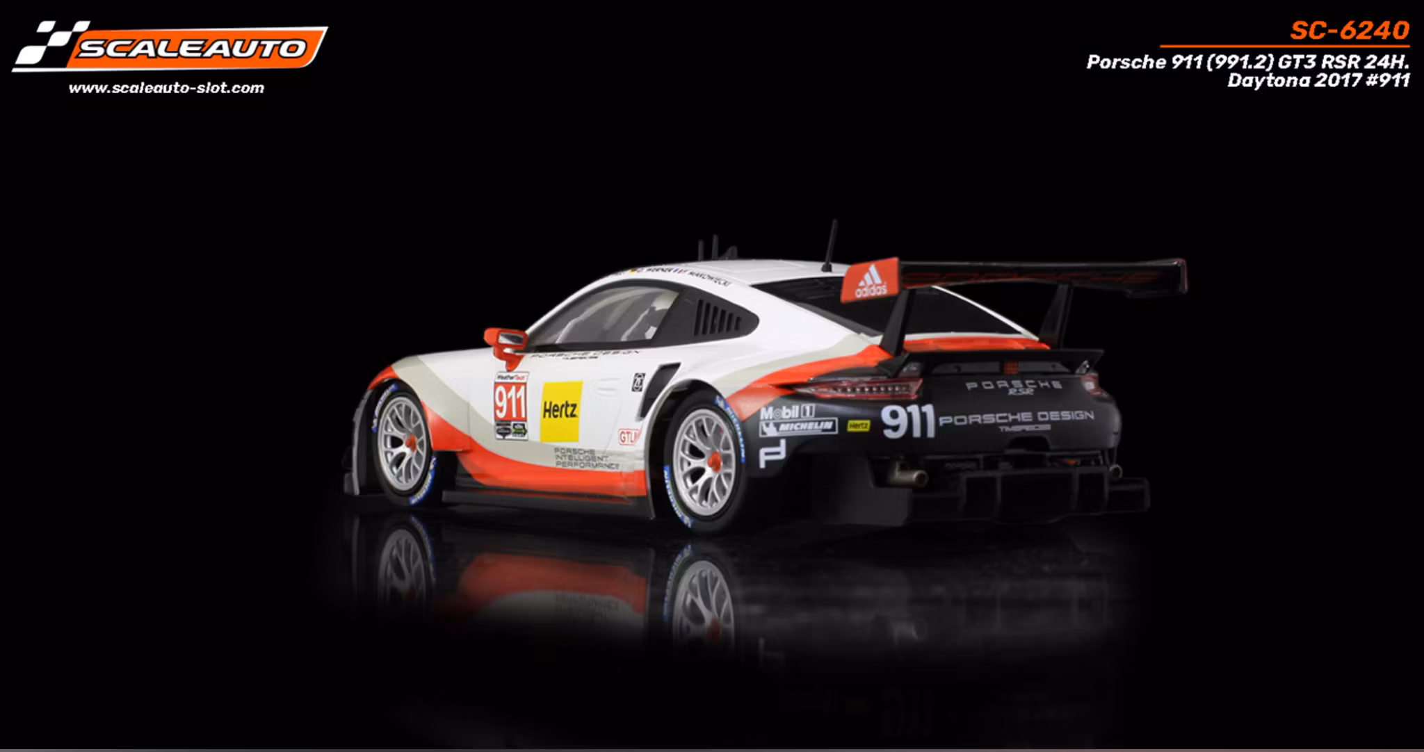 Skala 1/32 Scaleauto Analog Bil t Bilbana: Porsche 911 (991.2) GT3 RSR 24H. Daytona 2017 #911