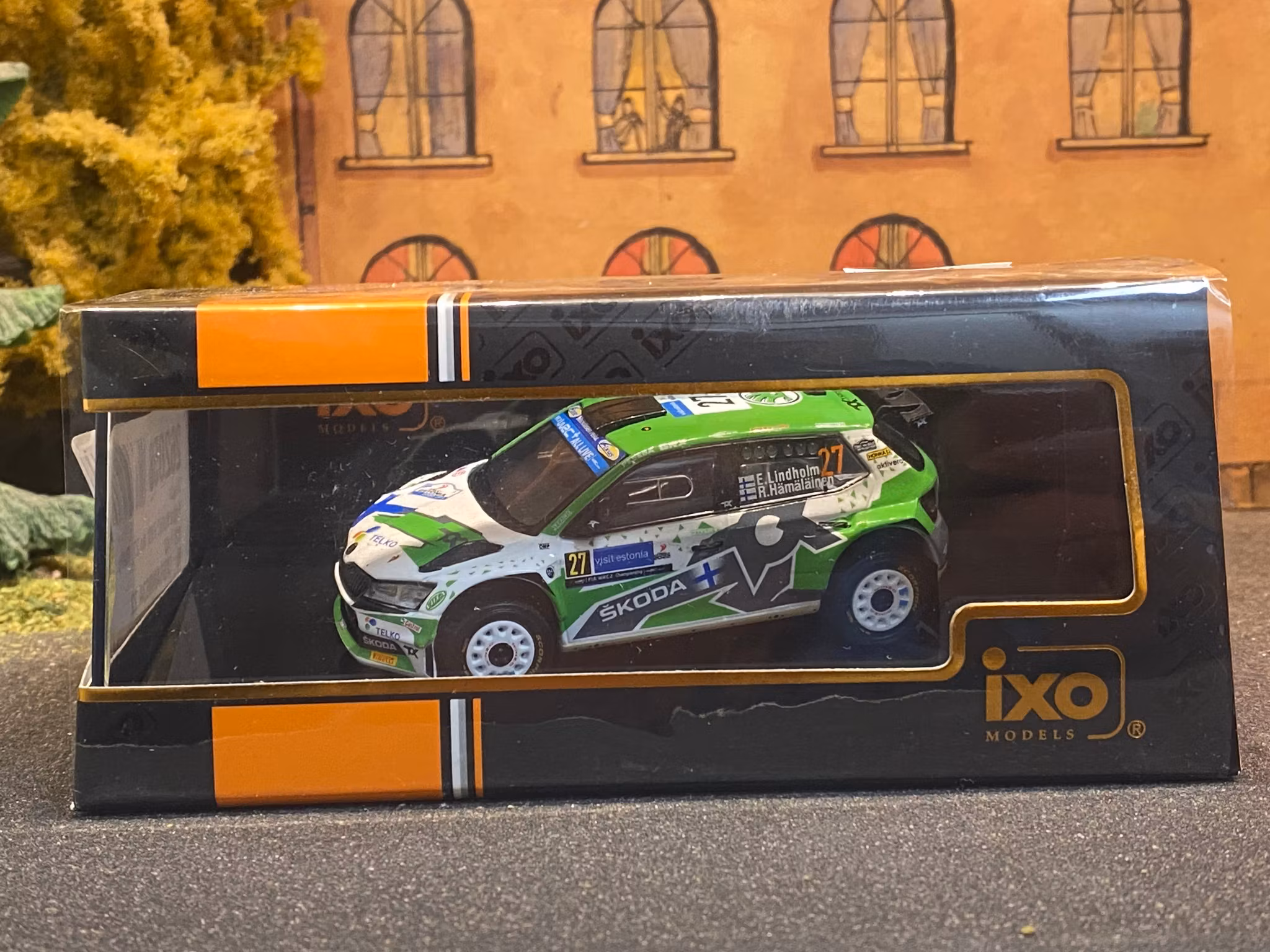 Skala 1/43 Škoda Fabia Rally2 EVO, Rally Estonia, E.Lindholm/R.Hämäläinen fr IXO Models