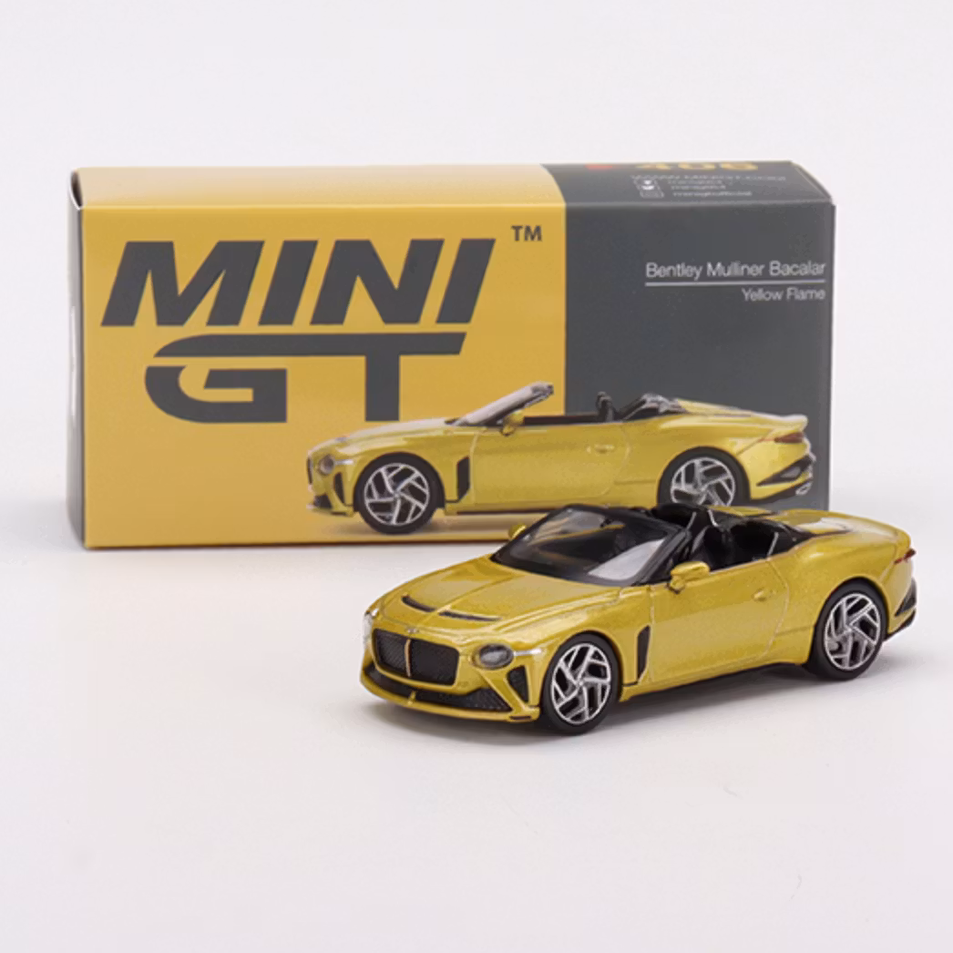 Skala 1/64 Bentley Mulliner Bacalar Yellow Flame fr MINI GT