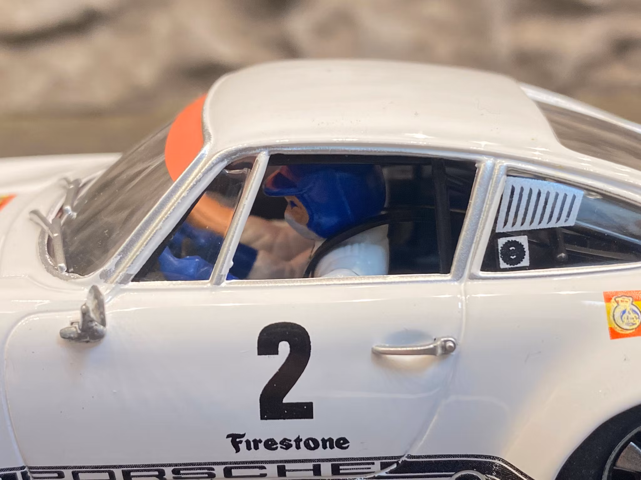 Scale 1/32 Analog FLY slotcar: Porsche 911R #2 Rally Lugo 1969, Lim Ed. 350 ex