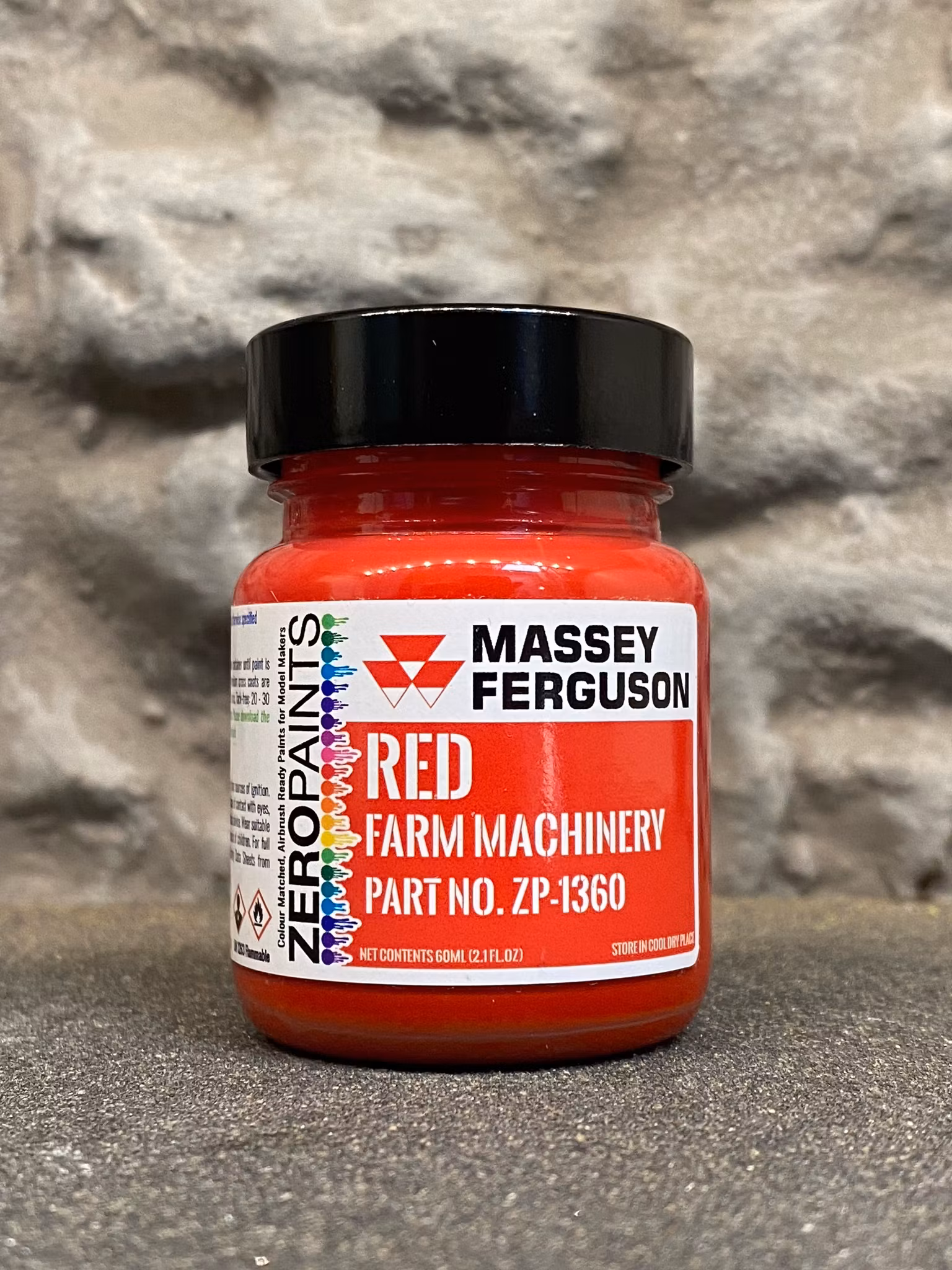 Zero Paints, akrylfärg flaska 60ml: Massey Ferguson röd, Farm Machinery ZP-1360