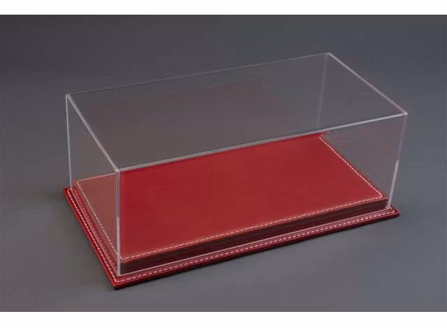 Skala 1/8 Elegant Display Case m rött läder för t.ex Volvo Amazon 122S från Atlantic