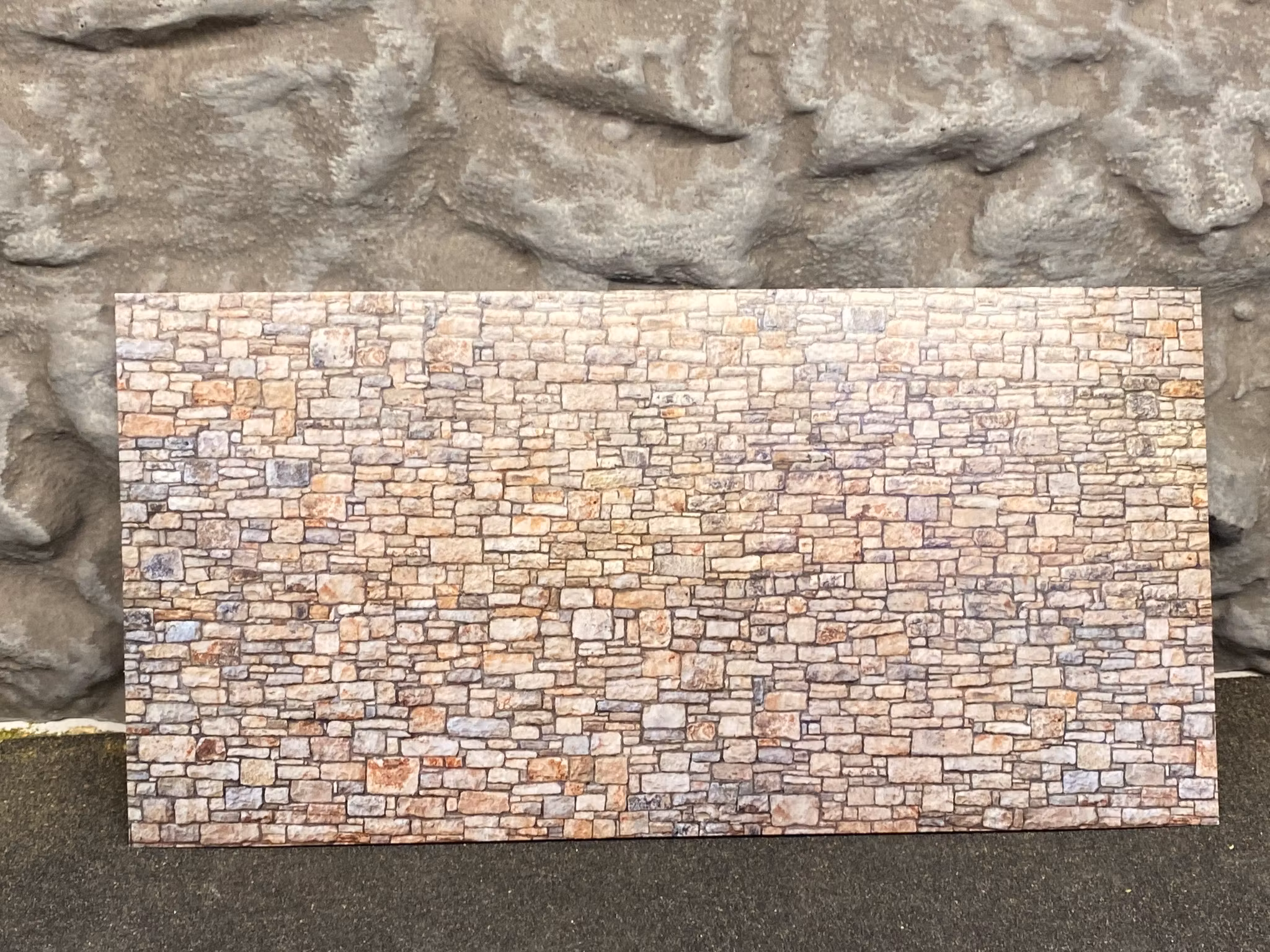 NOCH 56640 Huggen stenmur/Quarry stone wall - 3D Cardboard Sheet 25x12,5 cm f H0 & TT