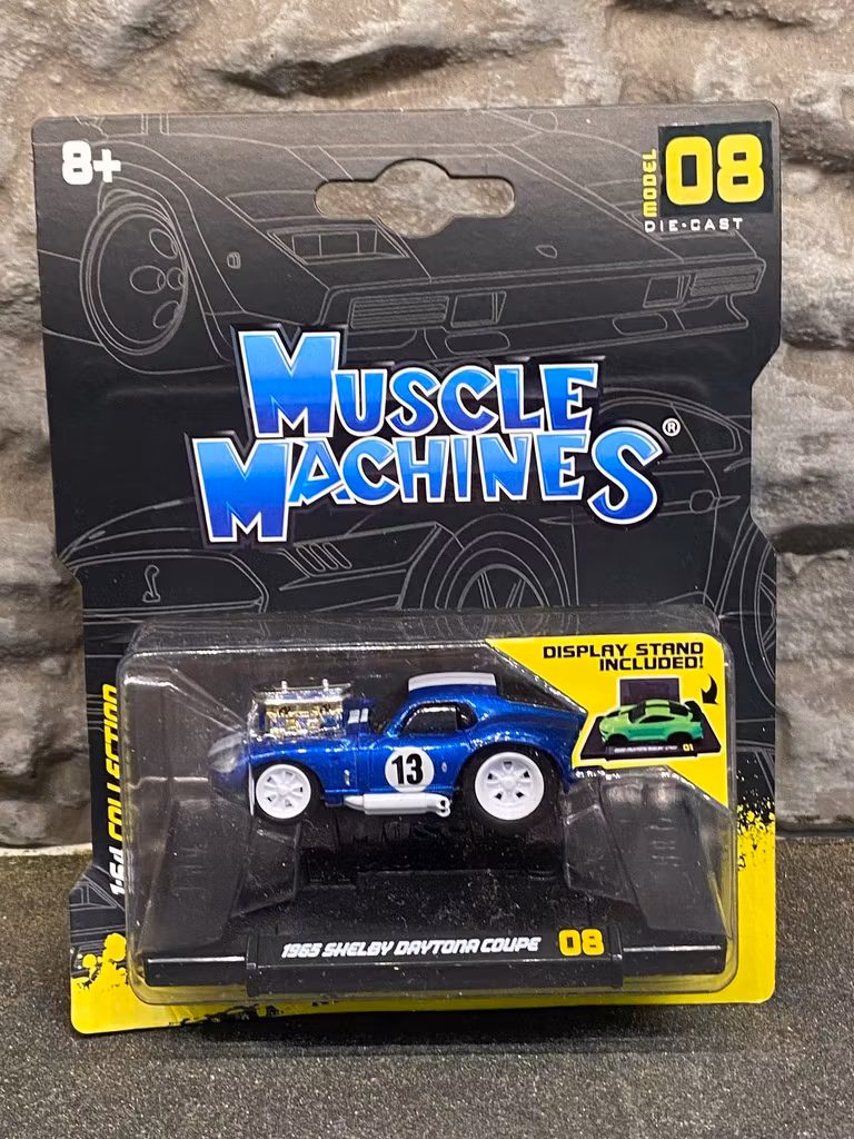 Skala 1/64 Maisto Muscle Machines - 1965 Shelby Daytona Coupe #13 - blue