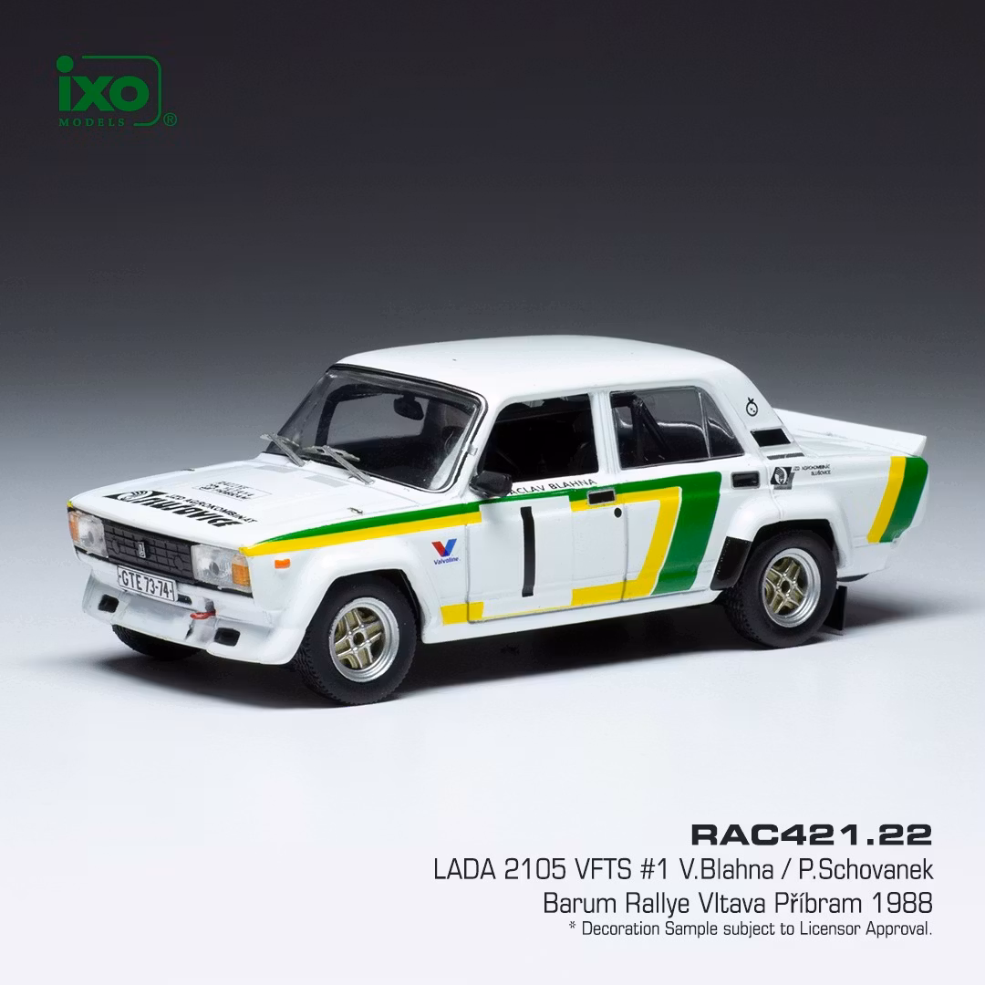 Skala 1/43 LADA 2105 VFTS #1 Barum Rallye Vltava Příbram 1988 fr IXO Models