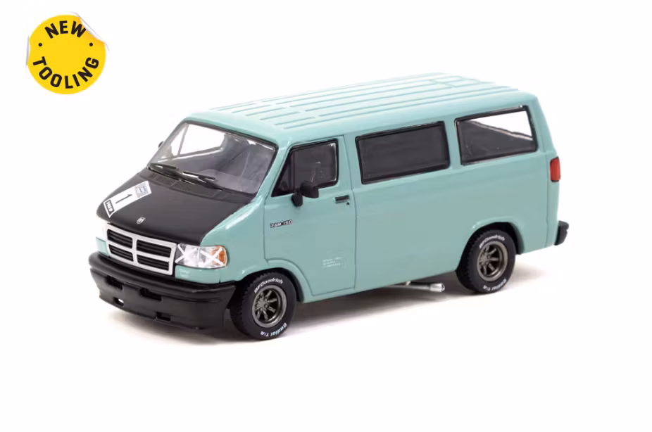 Skala 1/64 Dodge Van, Light green fr TARMAC Works - Global64