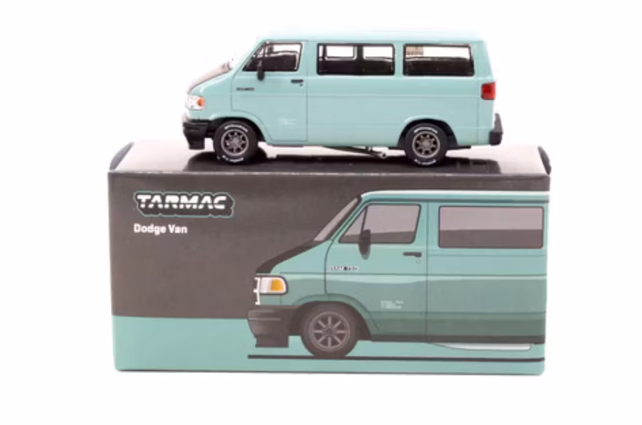 Skala 1/64 Dodge Van, Light green fr TARMAC Works - Global64